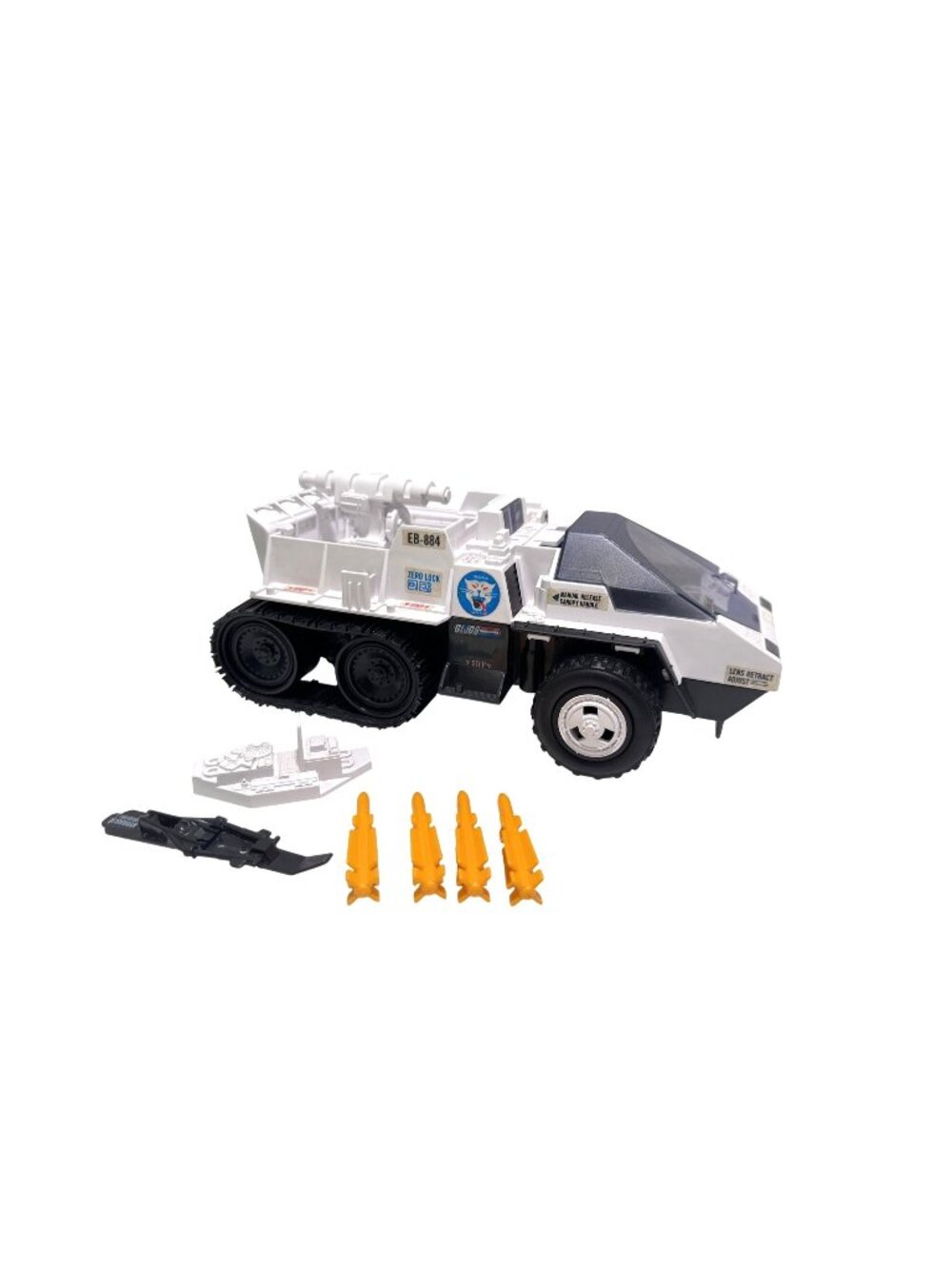 1985 GI JOE ARAH VINTAGE SNOW CAT Missile Launcher White Missing Parts